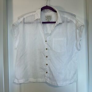 Rachel Zoe 100% Linen Button Down Shirt size Large